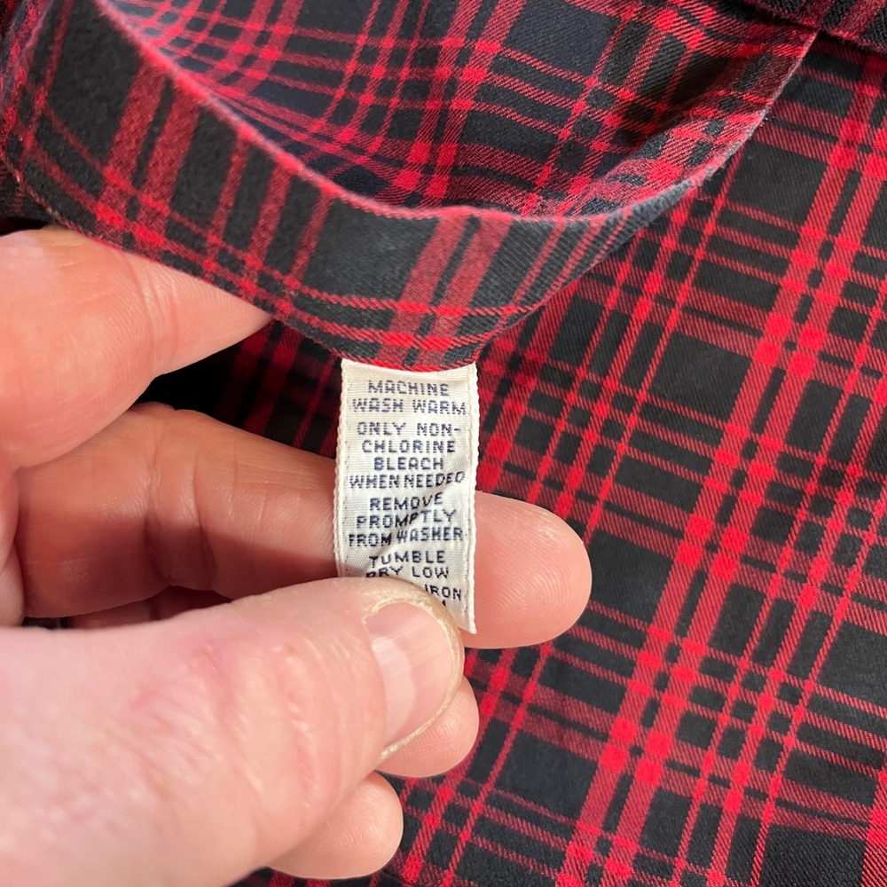 Ralph Lauren‎ Mens Blake Plaid Button Down Shirt Red Black Cotton Size M - Picture 6 of 10